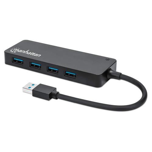 Manhattan 164900 hub di interfaccia USB 3.2 Gen 1 3.1 Gen 1 Type-A 5000 Mbit/s Nero (USB-A 4-Port Hub 4x USB-A Ports 5 Gbps USB