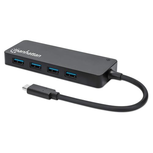 Manhattan 164924 hub di interfaccia USB 3.2 Gen 1 3.1 Gen 1 Type-C 5000 Mbit/s Nero (USB-C Dock/Hub Ports 4 USB-A x4 5 Gbps USB