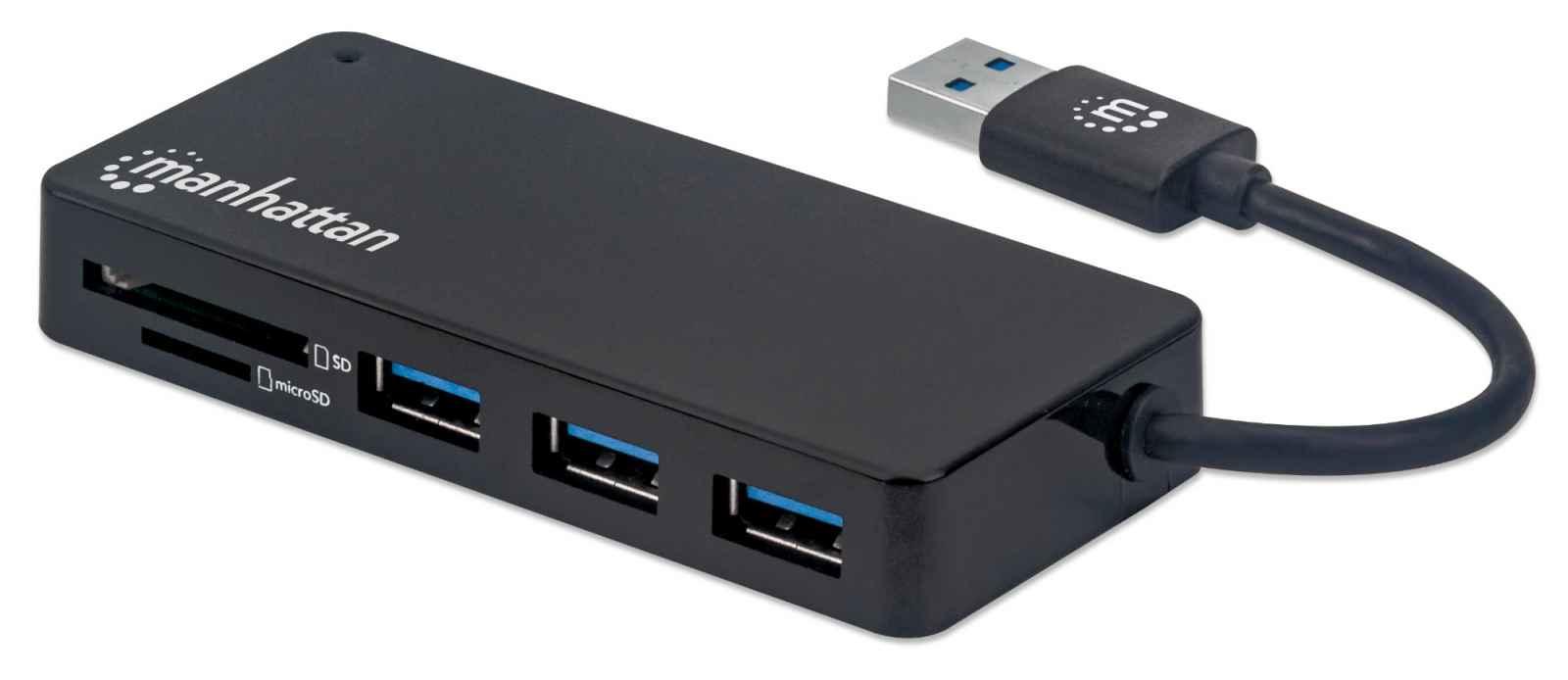 Manhattan 164931 replicatore di porte e docking station per laptop USB 3.2 Gen 1 (3.1 Gen 1) Type-A Nero