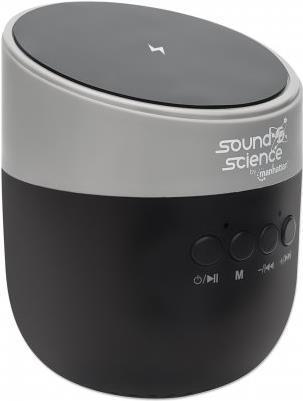 Manhattan 165051 altoparlante portatile Nero Grigio 3 W (METALLIC BLUETOOTH SPEAKER- - WIRELESS CHARGING PAD MICRO SD)