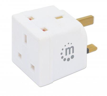 Manhattan 166881 presa energia Tipo G BS 1363 Bianco (UK PLUG ADAPTOR 2-WAY 13A- PLUG - SOCKET WHITE)