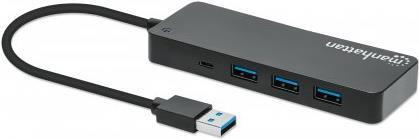 Manhattan 168403 hub di interfaccia USB 3.2 Gen 1 3.1 Gen 1 Type-A 5000 Mbit/s Nero (USB-A Dock/Hub Ports x7 USB-A x7 5 Gbps US