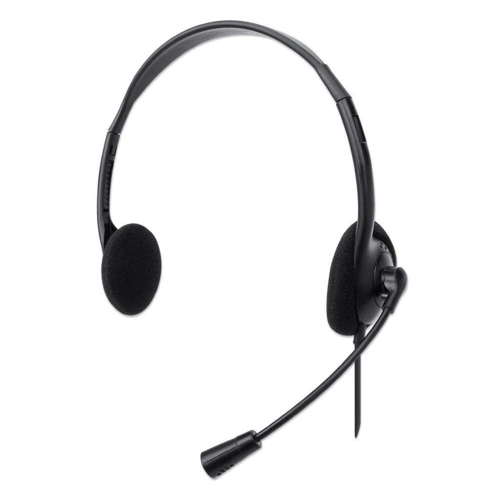Manhattan 179850 cuffia e auricolare Cablato A Padiglione Ufficio USB tipo A Nero (Stereo On-Ear Headset USB Clearance Pricing