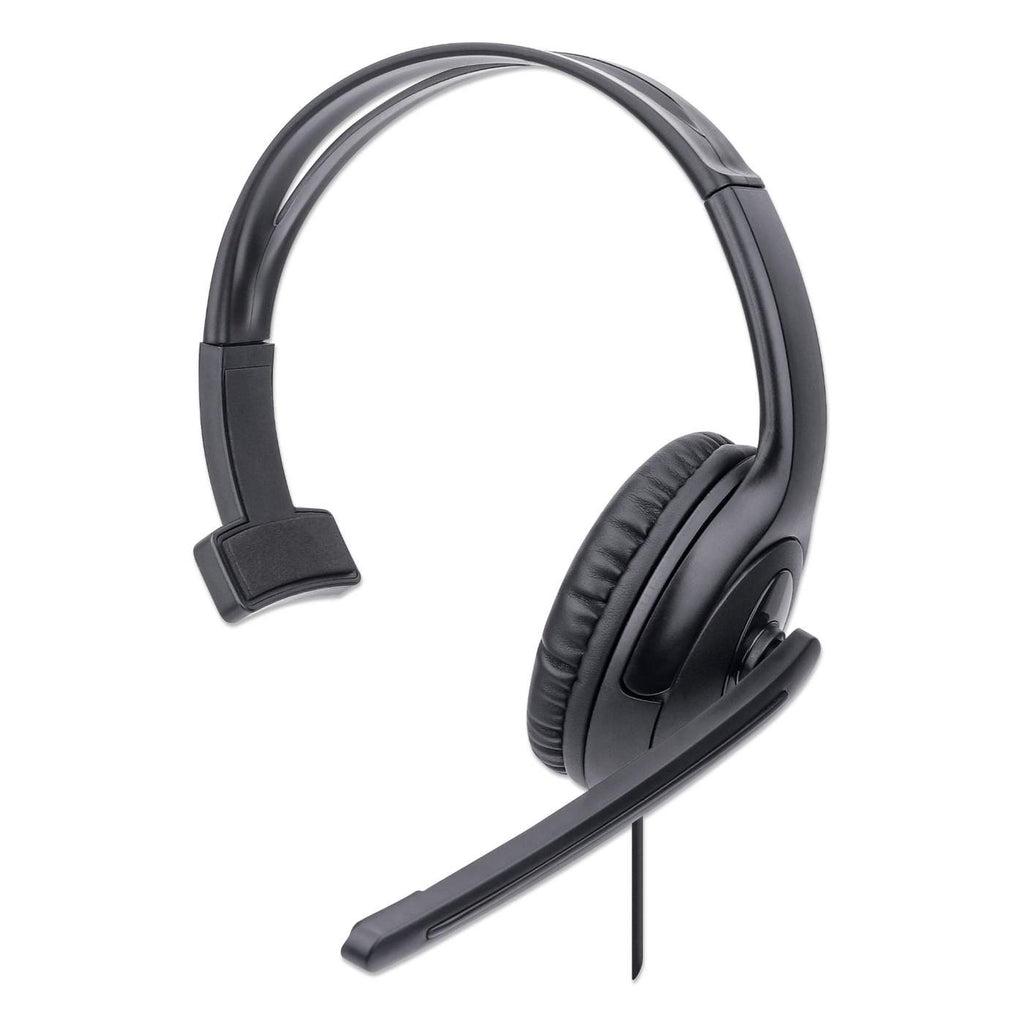 Manhattan 179874 cuffia e auricolare Cablato A Padiglione Ufficio USB tipo A Nero (Mono Over-Ear Headset USB Clearance Pricing