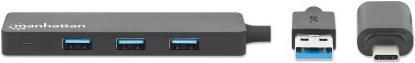 Manhattan 180863 hub di interfaccia USB 3.2 Gen 1 3.1 Gen 1 Type-A Type-C 5000 Mbit/s Nero (USB-C/USB-A COMBO DOCK/HUB- - 4 PO