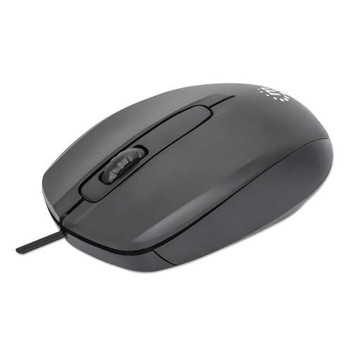 Manhattan 190190 mouse Ambidestro USB tipo A Ottico 1000 DPI (Comfort II USB Wired Mouse Black 1000dpi USB-A Optical Ambidextro