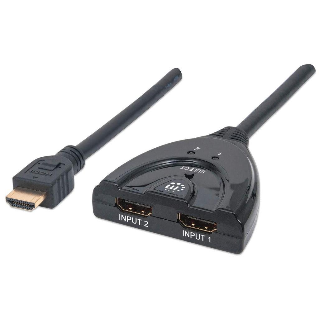 Manhattan 207416 ripartitore video HDMI 2x HDMI (HDMI Switch 2-Port 1080p Connects x2 HDMI sources to x1 display Manual Switchi