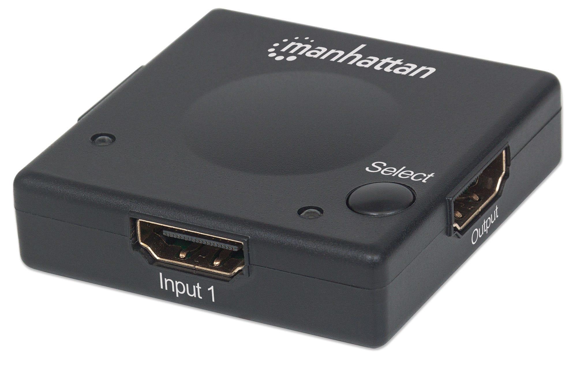 Manhattan 207911 conmutador de vdeo HDMI (HDMI Switch 2-Port 1080p Connects x2 HDMI sources to x1 display Automatic and Manual