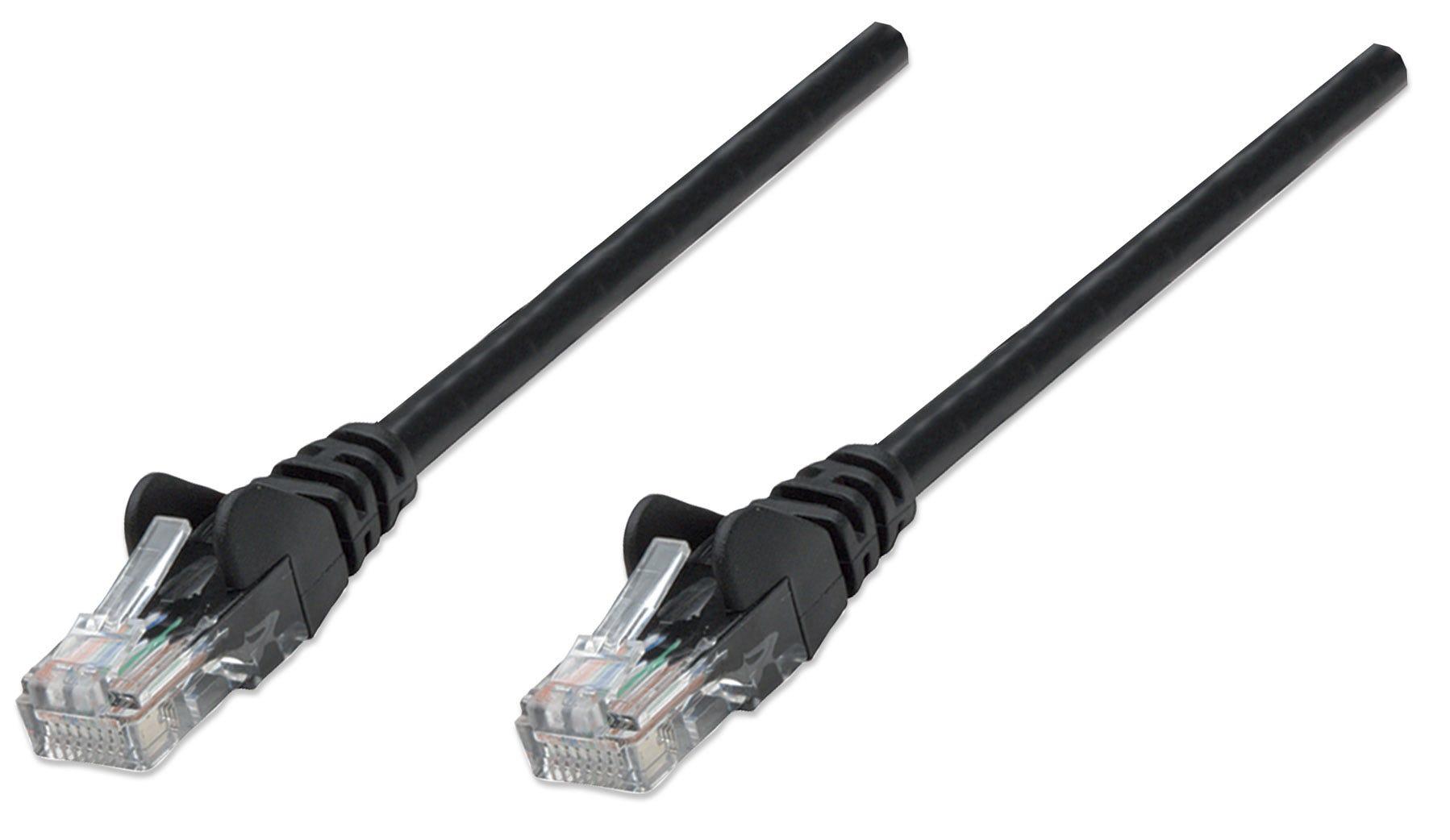 Intellinet 0.3m Cat5e UTP cavo di rete Nero 025 m U/UTP UTP (Network Patch Cable Cat5e 0.25m Black CCA U/UTP PVC RJ45 Gold Plat