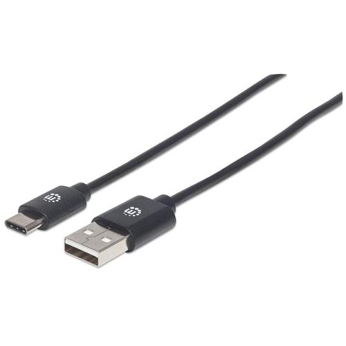 Manhattan 353298 cavo USB 1 m USB 2.0 USB C USB A Nero (USB-C to USB-A Cable 1m Male to Male Black 480 Mbps USB 2.0 Equivalent