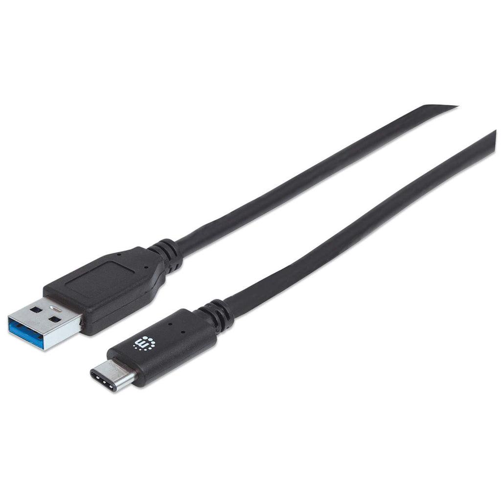 Manhattan 353373 cavo USB 1 m USB 3.2 Gen 2 3.1 Gen 2 USB A USB C Nero (USB-C to USB-A Cable 1m Male to Male 10 Gbps USB 3.2 Ge