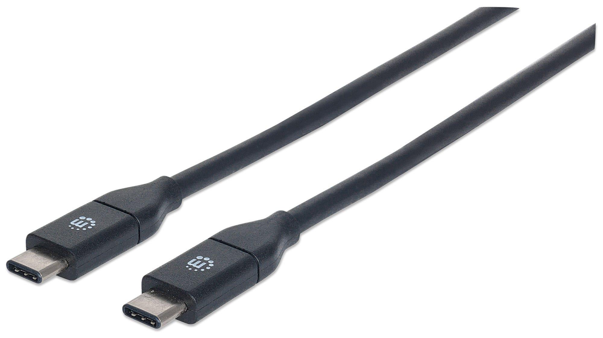 Manhattan 353526 cavo USB 1 m USB 3.2 Gen 2 3.1 Gen 2 USB C Nero (USB-C to USB-C Cable 1m Male to Male Black 10 Gbps USB 3.2 Ge