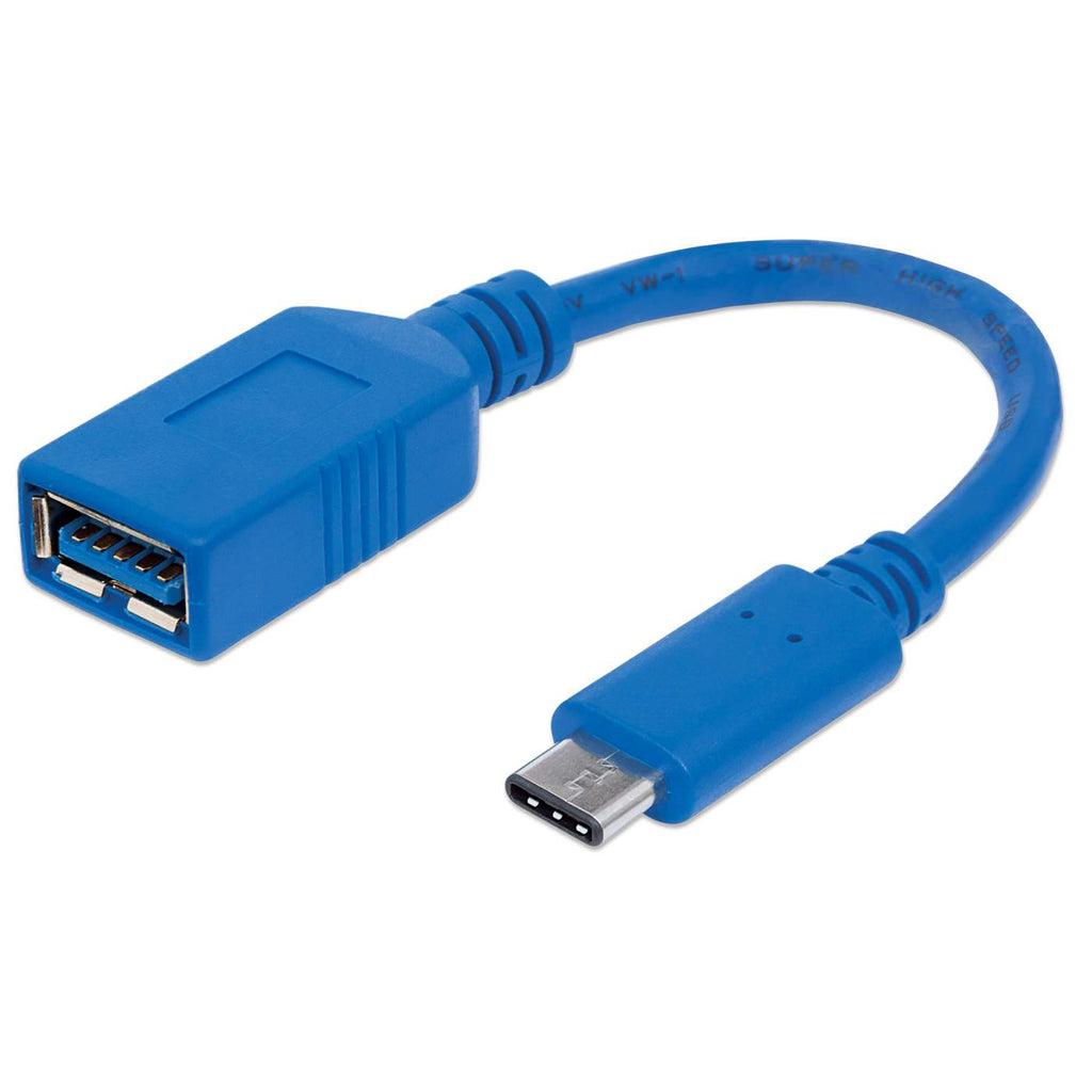 Manhattan 353540 cavo USB 0,15 m USB 3.2 Gen 1 (3.1 Gen 1) USB C USB A Blu