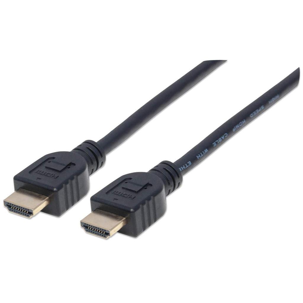 Manhattan 353946 cavo HDMI 3 m HDMI tipo A Standard Nero (HDMI CABLE ETHERNET 3M 4K/60HZ - -CL3/IN/WALL MALE/MALE BLACK BAG)