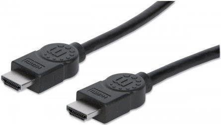 Manhattan Ultra High Speed ​​- HDMI con cavo Ethernet - HDMI (M) a HDMI (M) - 1 M - Isolamento doppio - Black - Supporto 4K