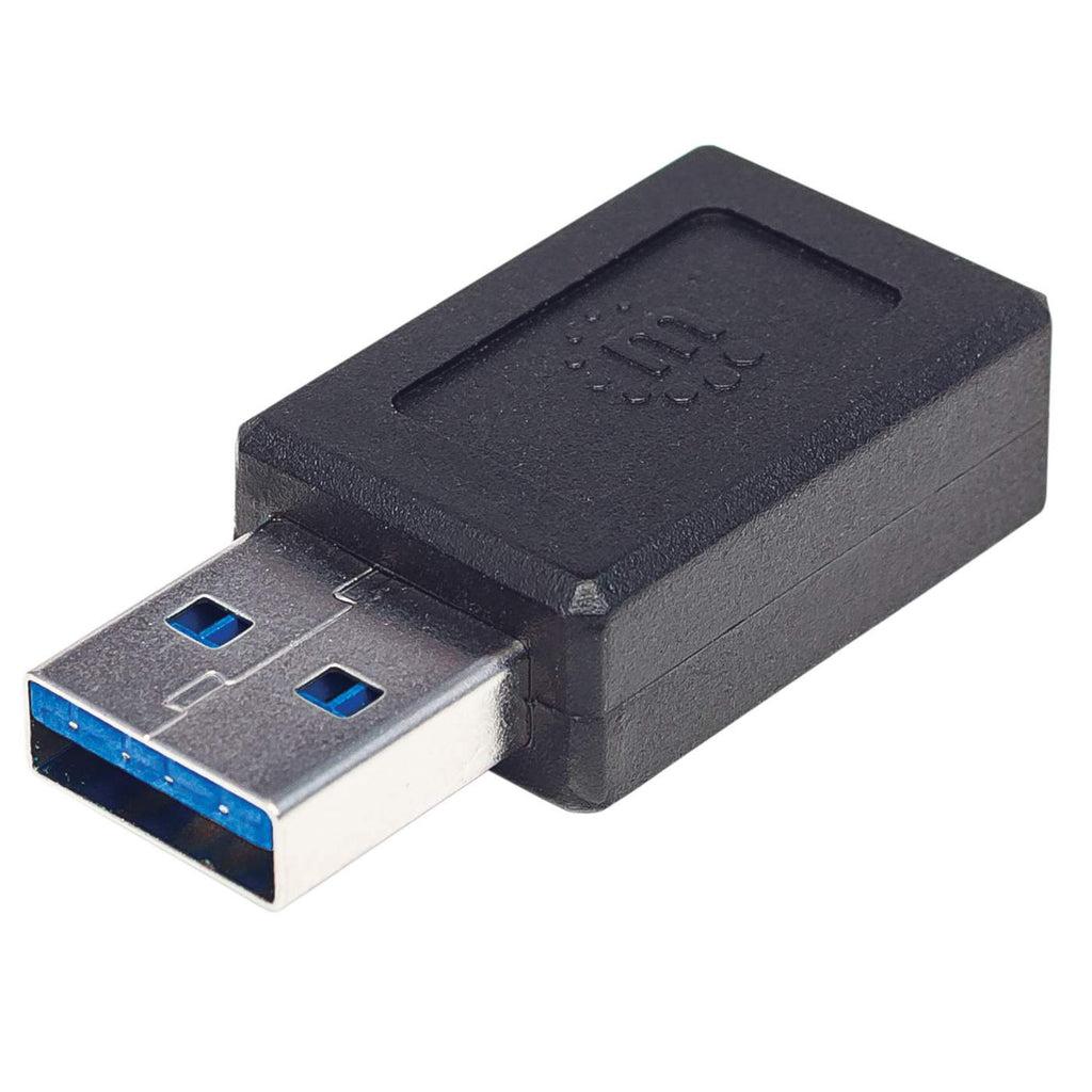 Manhattan 354714 adattatore per inversione del genere dei cavi USB-A USB-C Nero (USB-C to USB-A Adapter Female to Male 10 Gbps