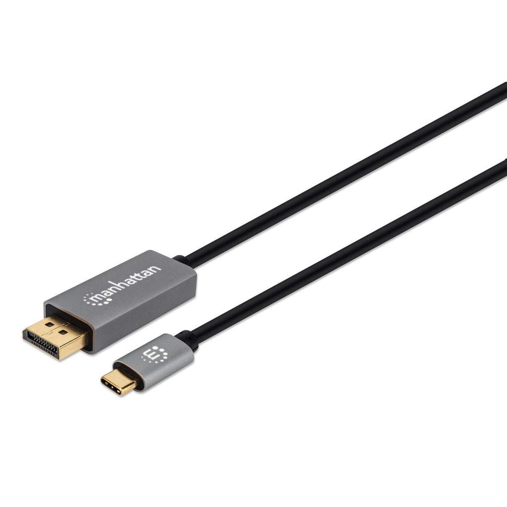 Manhattan 354844 cavo e adattatore video 2 m USB tipo-C DisplayPort Nero Argento (USB-C to DisplayPort 1.4 Cable 8K60Hz 2m Male