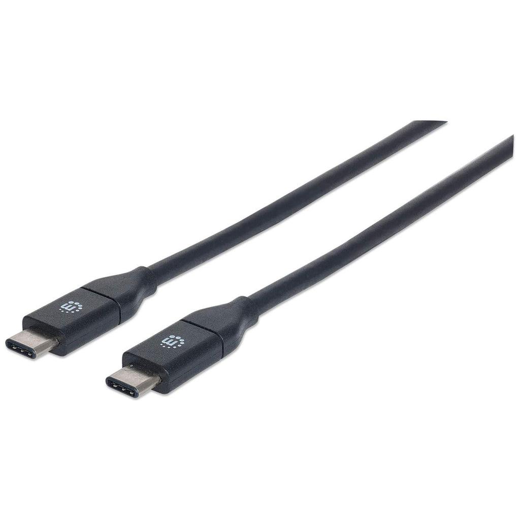 Manhattan 354899 cavo USB 05 m USB 3.2 Gen 2 3.1 Gen 2 USB C Nero (USB-C to USB-C Cable 50cm Male to Male Black 10 Gbps USB 3.2