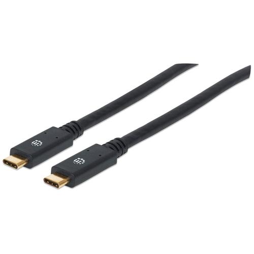 Manhattan 354905 cavo USB 2 m USB 3.2 Gen 1 3.1 Gen 1 USB C Nero (USB-C CABLE 2M MALE/MALE- - 5GBPS USB 3.0 BLACK POLYBAG)