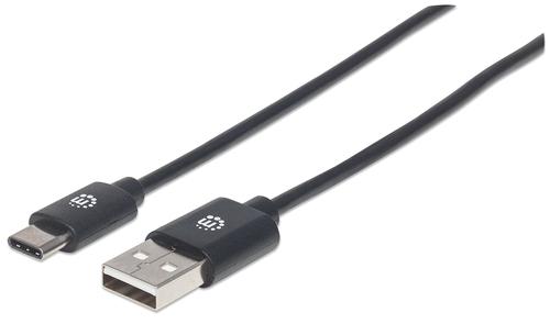 Manhattan 354936 cavo USB 3 m USB 2.0 USB C USB A Nero (USB-C to USB-A Cable 3m Male to Male 480 Mbps USB 2.0 Hi-Speed USB Blac