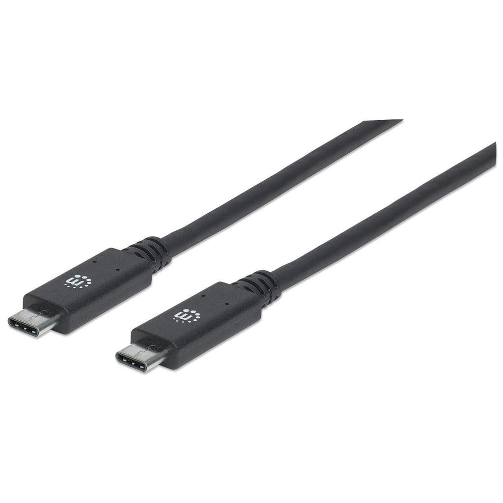 Manhattan 355223 cavo USB 1 m USB 3.2 Gen 2 3.1 Gen 2 USB C Nero (USB-C to USB-C Cable 1m Male to Male Black 10 Gbps USB 3.2 Ge