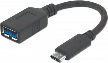 Manhattan 355285 cavo USB 015 m USB 3.2 Gen 1 3.1 Gen 1 USB C USB A Nero (USB-C TO USB-A CABLE 15CM- - MALE/FEMALE 5GBPS USB 3.