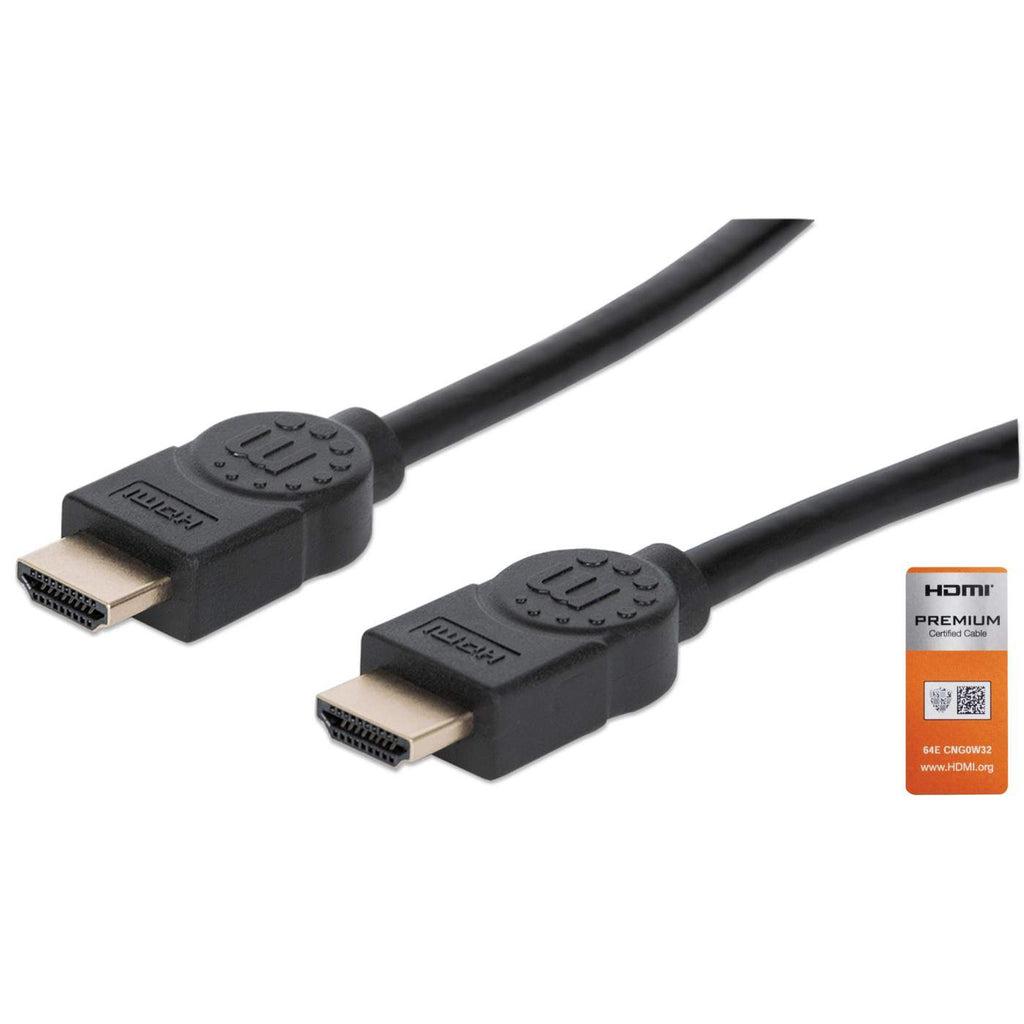 Manhattan 355360 cavo HDMI 5 m HDMI tipo A Standard Nero (HDMI Cable with Ethernet 4K60Hz Premium High Speed 5m Male to Male Bl