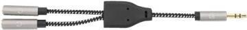 Manhattan 356114 cavo audio 0,15 m 3.5mm 2 x 3.5mm Nero, Argento (356114)