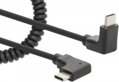 Manhattan 356213 cavo USB 1 m USB C Nero (USB-C to USB-C Cable 1m Male to Male Black 480 Mbps USB 2.0 Tangle Resistant Curly De