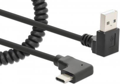 Manhattan 356220 cavo USB 1 m USB A USB C Nero (USB-C TO USB-A CABLE CURLY 1M- - MALE/MALE BLACK USB 2.0)