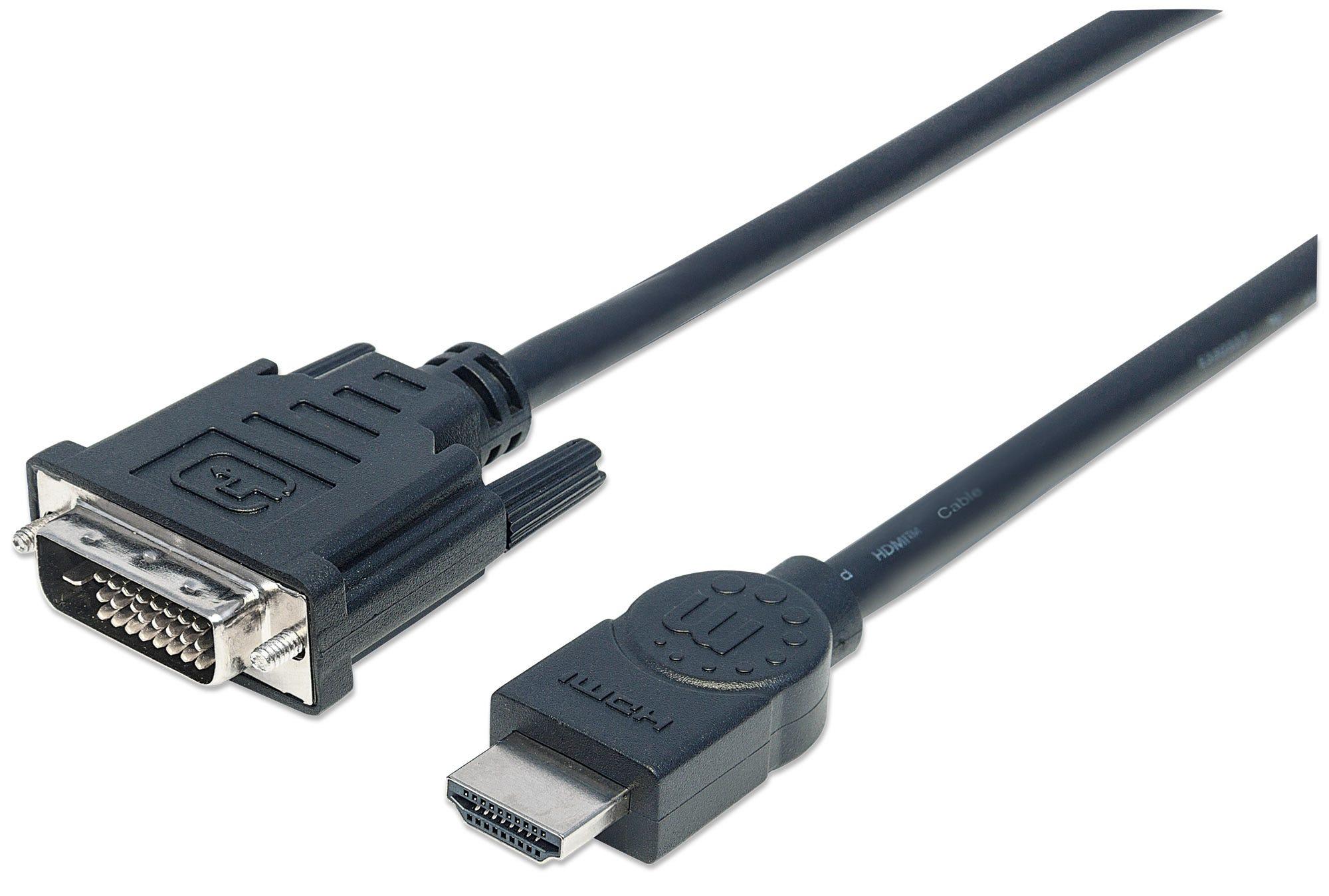 Manhattan 372510 cavo e adattatore video 3 m HDMI tipo A (Standard) DVI-D Nero