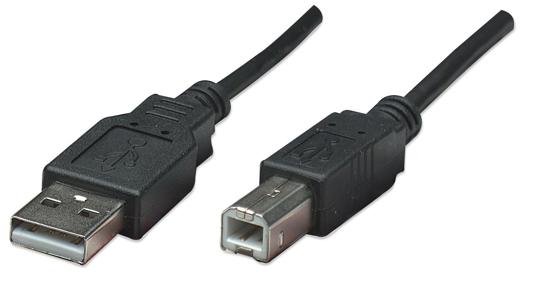 Manhattan 374507 cavo USB 05 m USB 2.0 USB A USB B Nero (USB-A to USB-B Cable 0.5m Male to Male 480 Mbps USB 2.0 Equivalent to