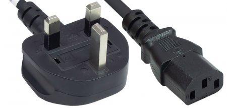 Manhattan 382786 cavo di alimentazione Nero 18 m Accoppiatore C13 BS 1363 (Power Cord/Cable UK 3-pin plug to C13 Female kettle