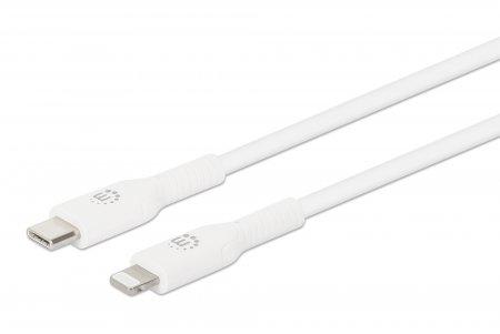Manhattan 394505 cavo per cellulare Bianco 05 m USB C Lightning (USB-C to Lightning Cable Charge & Sync 0.5m White For Apple iP