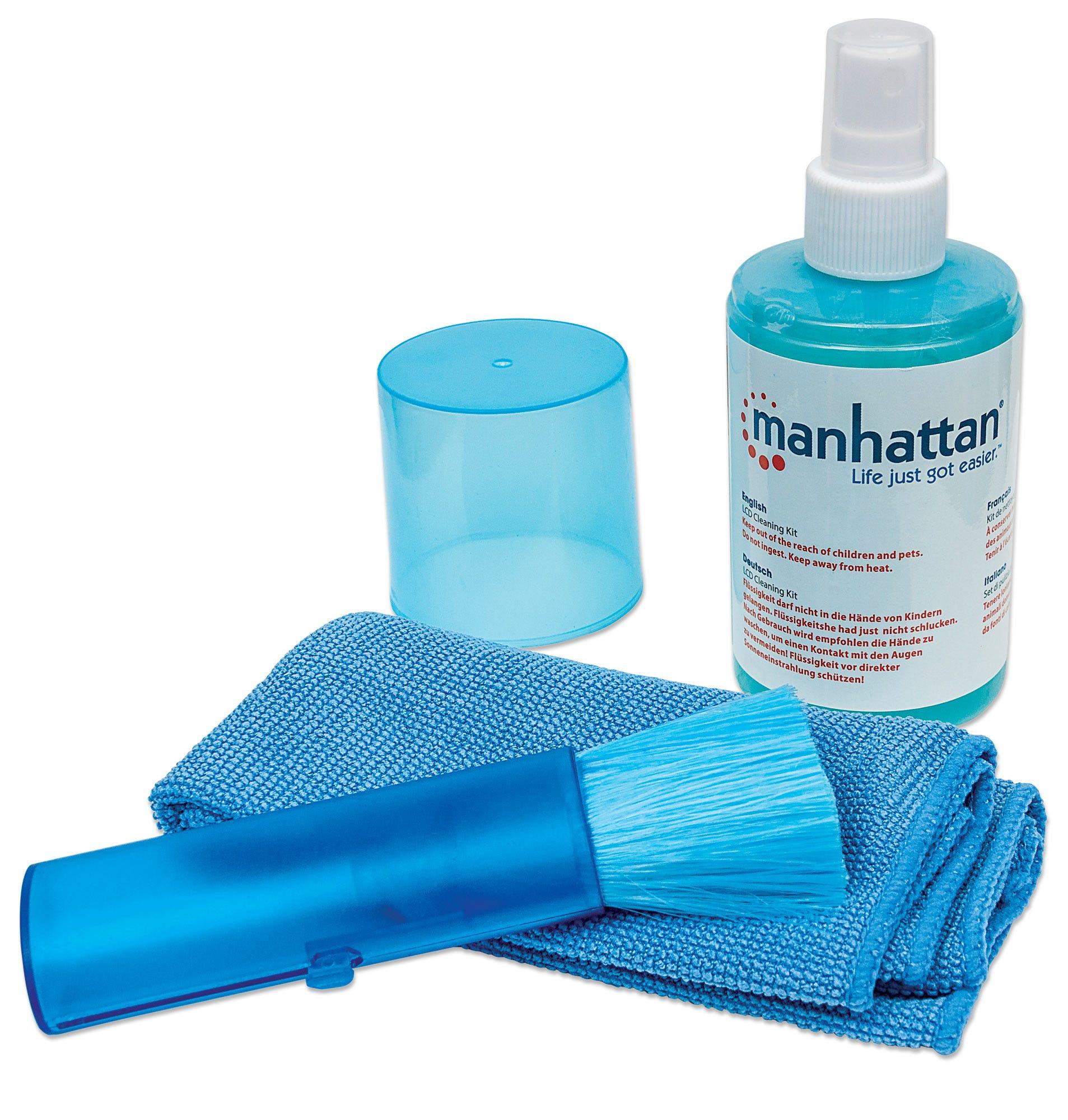 Manhattan 421027 kit per la pulizia LCD/TFT/Plasma Panni umidi/asciutti e liquido per la pulizia dell'apparecchiatura 200 ml