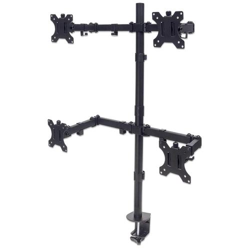 Manhattan 461566 supporto da tavolo per Tv a schermo piatto 81,3 cm [32] Nero Scrivania (TV & Monitor Mount, Desk, Double-Link