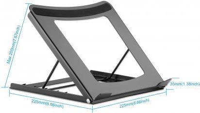 Manhattan 462129 supporto per laptop Supporto per computer portatile Nero 396 cm 15.6 (Laptop and Tablet Stand Adjustable 5 pos