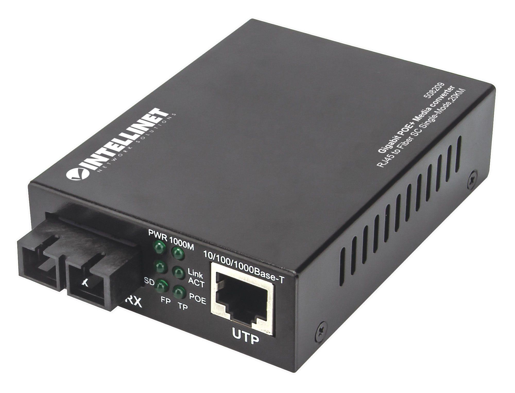 Intellinet 508209 convertitore multimediale di rete 1000 Mbit/s 1310 nm ModalitÃƒÂ  singola Nero