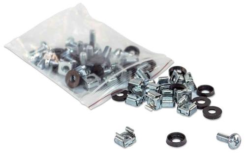 Intellinet 713658 porta accessori Confezione di dadi in gabbia (Cage Nut Set [100 Pack], M6 Nuts, Bolts and Washers, Suitable f