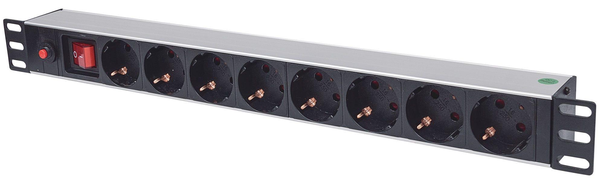 Intellinet 713986 unitÃƒÂ  di distribuzione dell'energia (PDU) 8 presa(e) AC 1U Alluminio, Nero