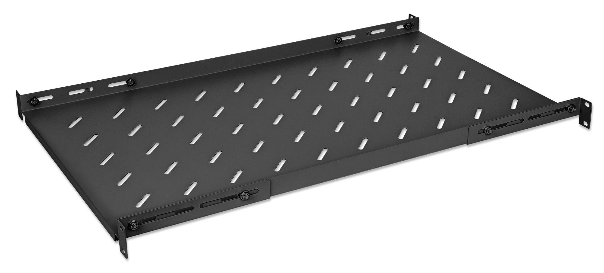 Intellinet 714716 porta accessori Mensola per scaffale (19IN FIXED SHELF 1U 750MM ADJUS - -750 TO 950MM MAX 20KG BLACK)