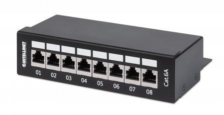 Intellinet 720908 pezzo di pannello (Patch Panel Cat6a FTP 8-Port Desktop Shielded 90 Top-Entry Punch Down Blocks Black)