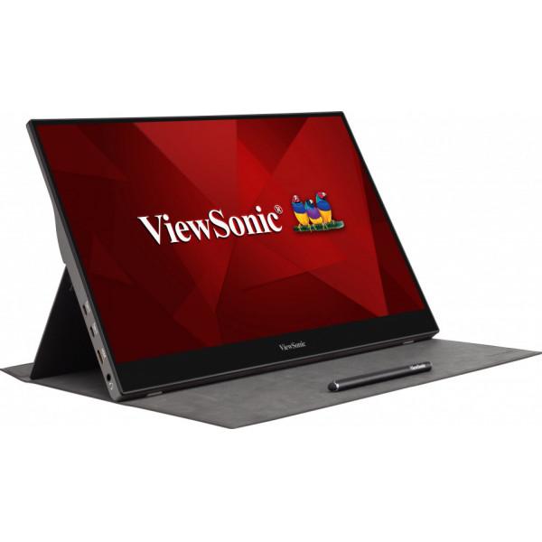 Viewsonic TD1655 Monitor PC 39,6 cm (15.6") 1920 x 1080 Pixel Full HD LED Touch screen Multi utente Nero, Argento