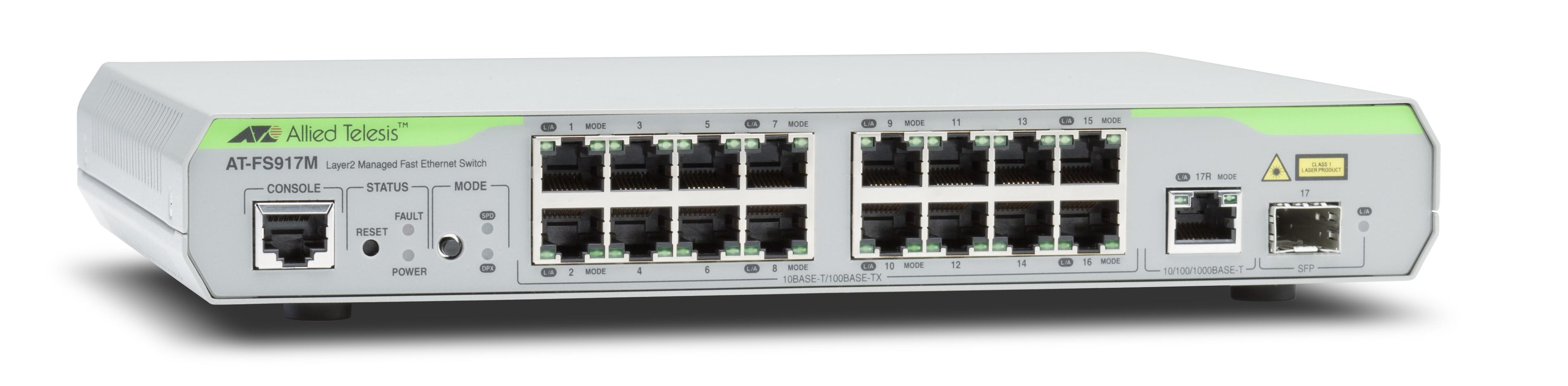 Allied Telesis AT-FS917M-50 Gestito L2 Fast Ethernet 10/100 Grigio (Allied Telesis - 16 Port Managed Standalone 10/100 Switch 1