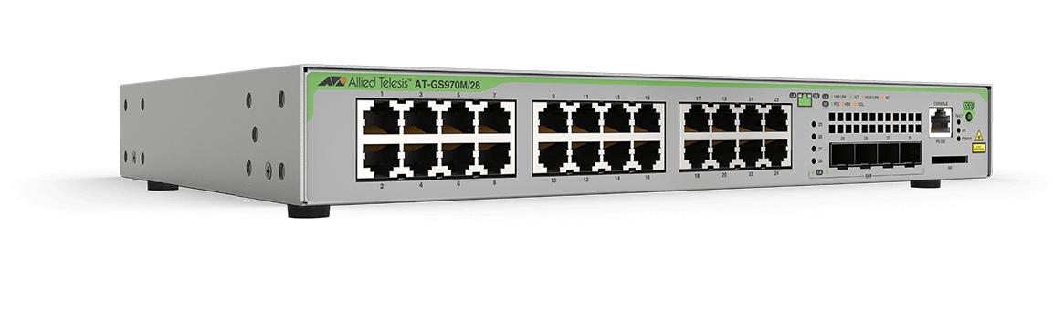 Switch di rete Allied Telesis GS970M Gestito L3 Gigabit Ethernet [10/100/1000] Supporto Power over [PoE] 1U Grigio (24 PORT GB