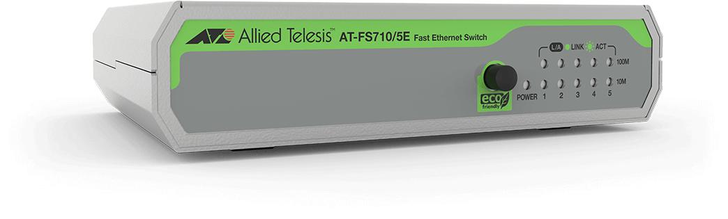 Allied Telesis FS710/5E Non gestito Fast Ethernet 10/100 Verde Grigio (5-port 10/100TX unmanaged switch with ex)
