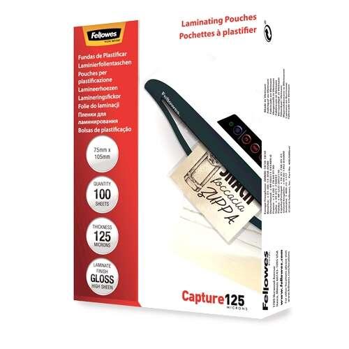 Felowes Pacchetto di 100 coperture per plastificare la lucentezza della cheda 75 x 105 mm - 125 micron - alta qualit - traspar