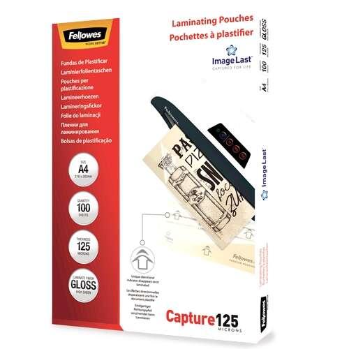 Felowes Pacchetto di 100 coperture per plastificare la lucentezza A4 - 125 micron - alta qualit - trasparente