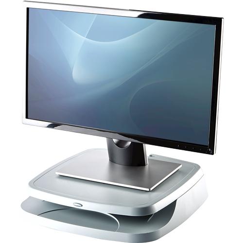 Supporto elevatore per monitor Fellowes - Regolabile a 3 altezze - Fino a 36 kg - Organizzatore di cavi - colore grigio