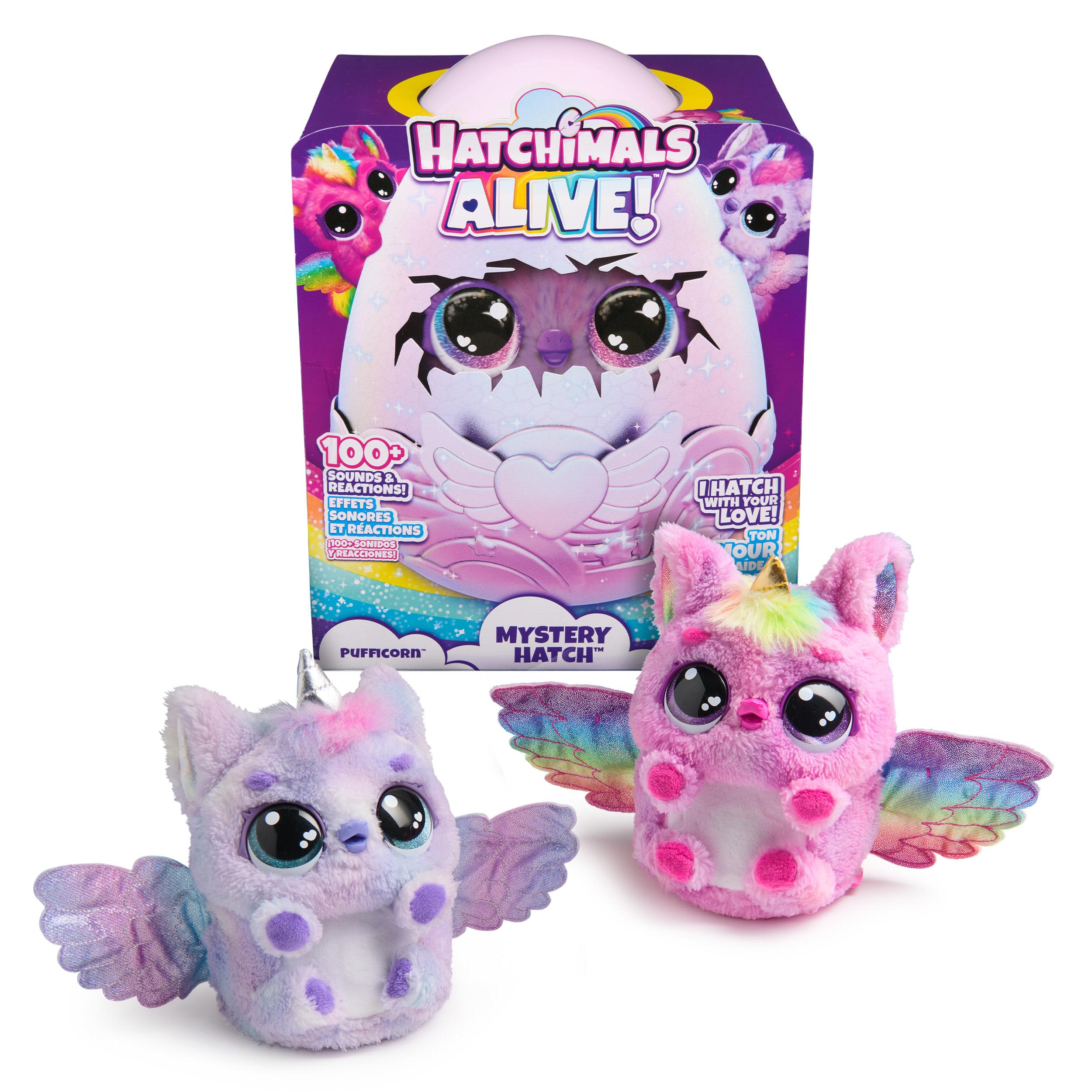 Hatchimals Alive, Uovo Mystery Hatch Pufficorn, Peluche Interattivo a Sorpresa con Effetti Speciali, Nebbia, Luci, 100 Reazioni